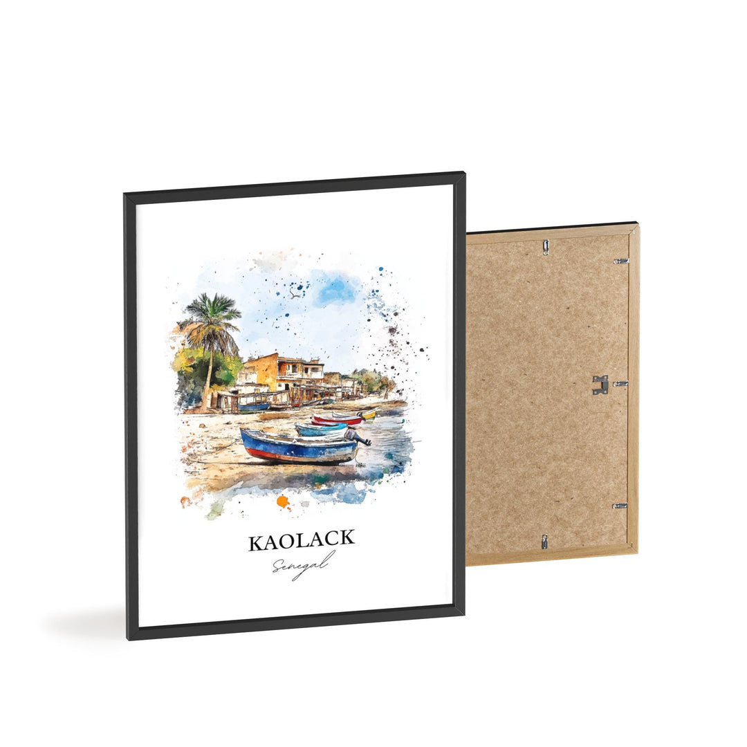 Kaolack Wall Art, Senegal Print, Senegal Watercolor Art, Kaolack Senegal Gift, Travel Print, Travel Poster, Housewarming Gift