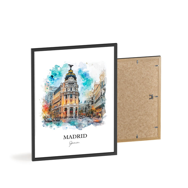 Madrid Wall Art, Puerta del Sol Madrid Print, Madrid Watercolor Art, Madrid Spain Gift, Travel Print, Travel Poster, Housewarming Gift