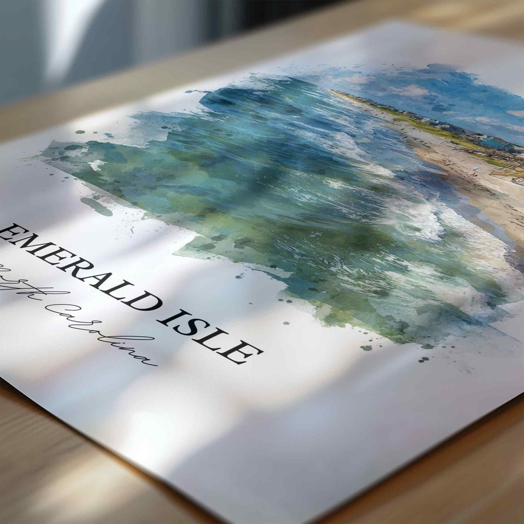 Emerald Isle, North Carolina – Watercolor Art Print