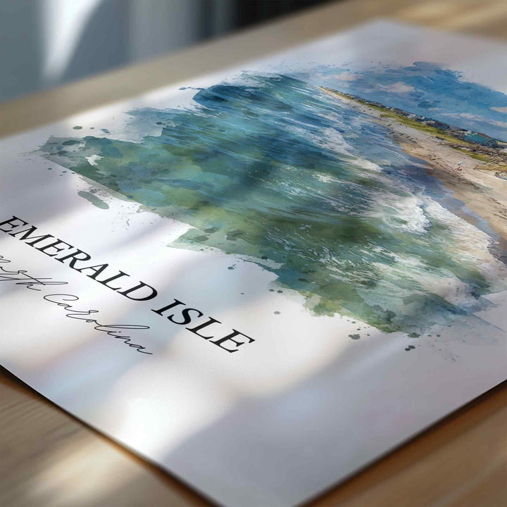 Emerald Isle, North Carolina – Watercolor Art Print