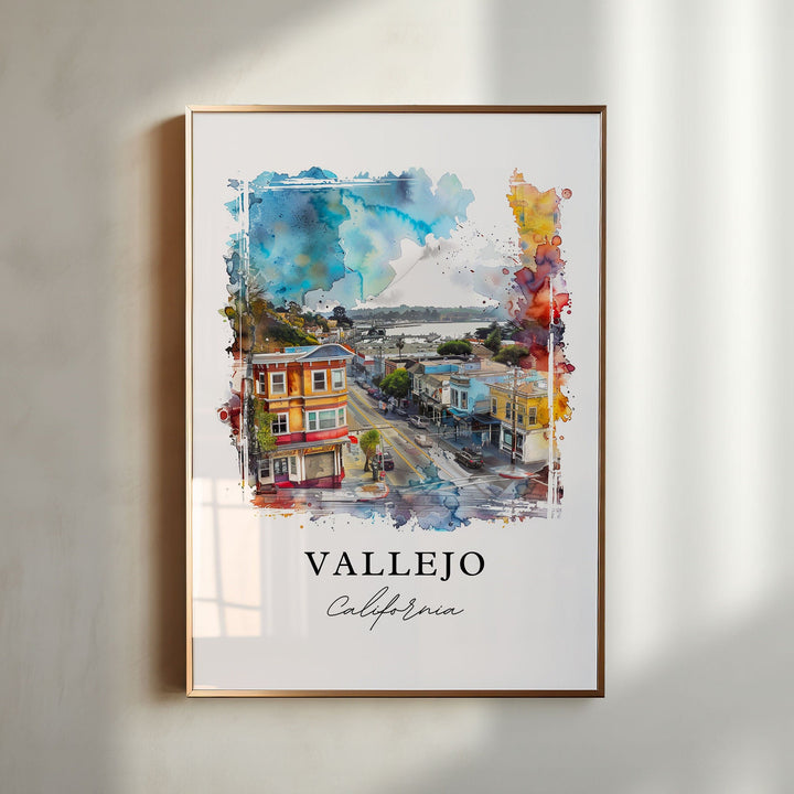 Vallejo California Wall Art, Vallejo Print, Vallejo Watercolor Art, Vallejo Gift,