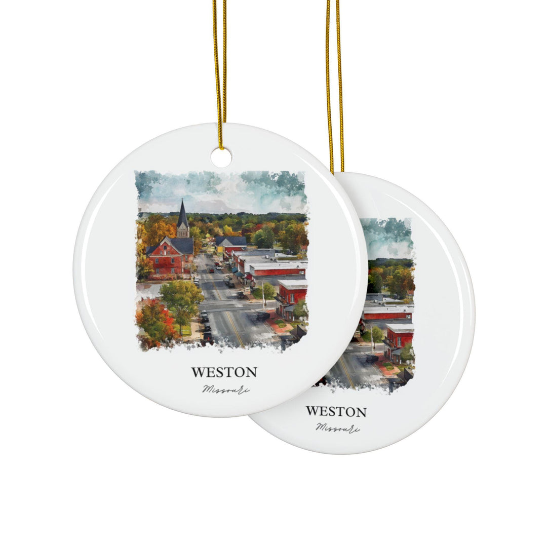 Weston Missouri Ornament: Unique Weston MO Souvenir, Missouri Xmas Decor, and Authentic Weston MO Gift
