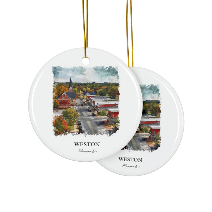 Weston Missouri Ornament: Unique Weston MO Souvenir, Missouri Xmas Decor, and Authentic Weston MO Gift