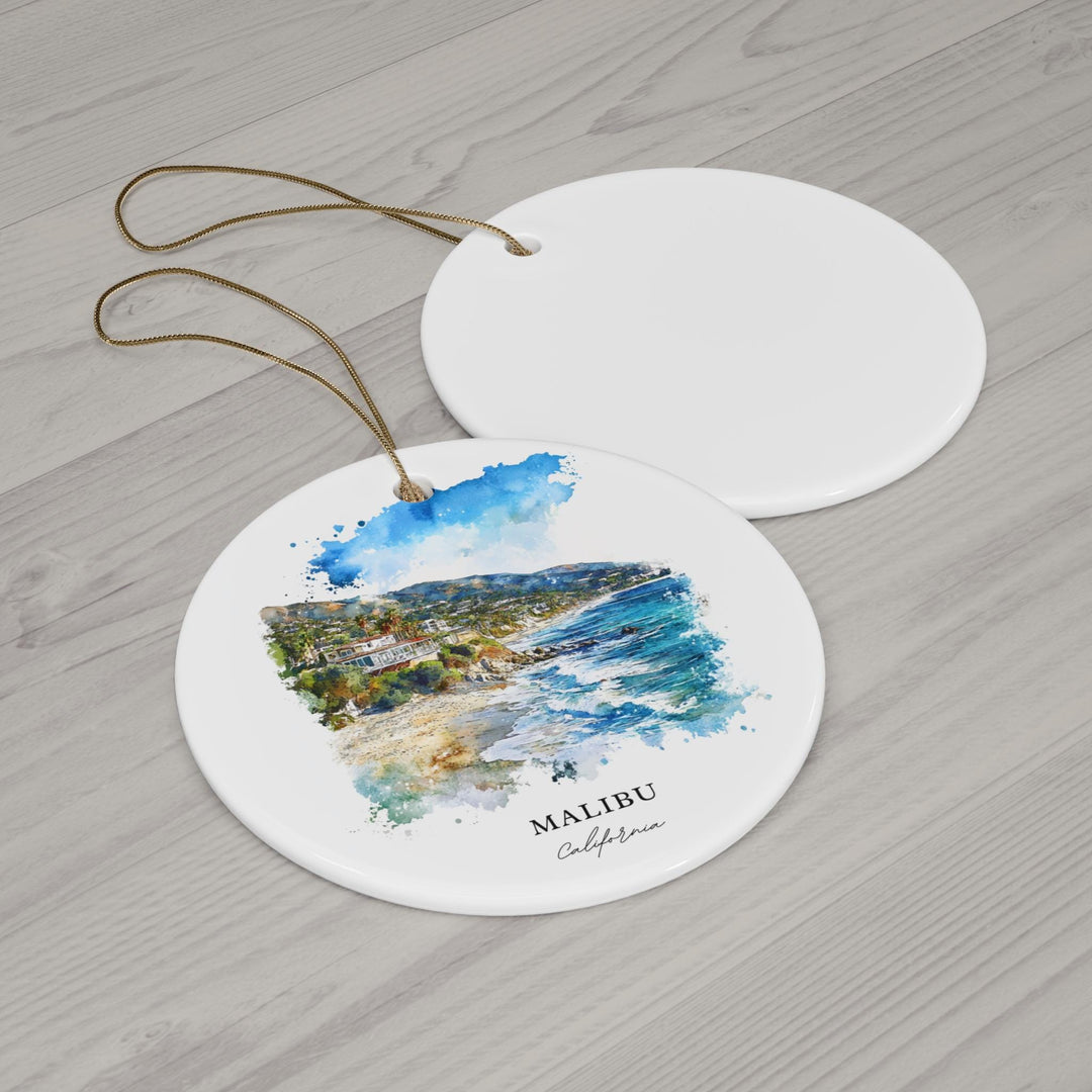 Malibu CA Ornament: Unique Malibu Souvenir, Malibu Xmas Decor, and Authentic Malibu Los Angeles Christmas Gift