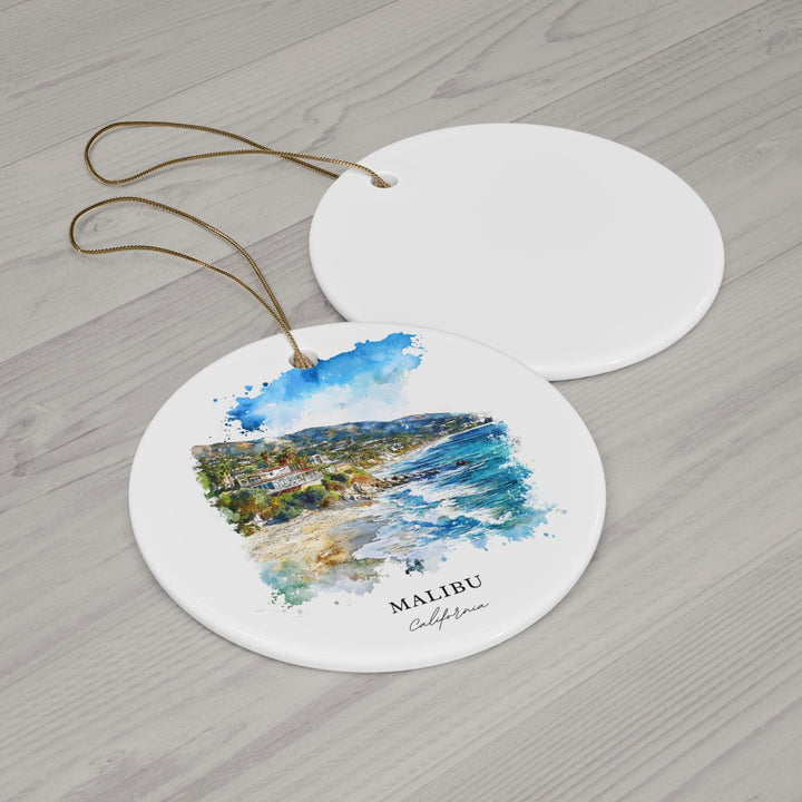 Malibu CA Ornament: Unique Malibu Souvenir, Malibu Xmas Decor, and Authentic Malibu Los Angeles Christmas Gift