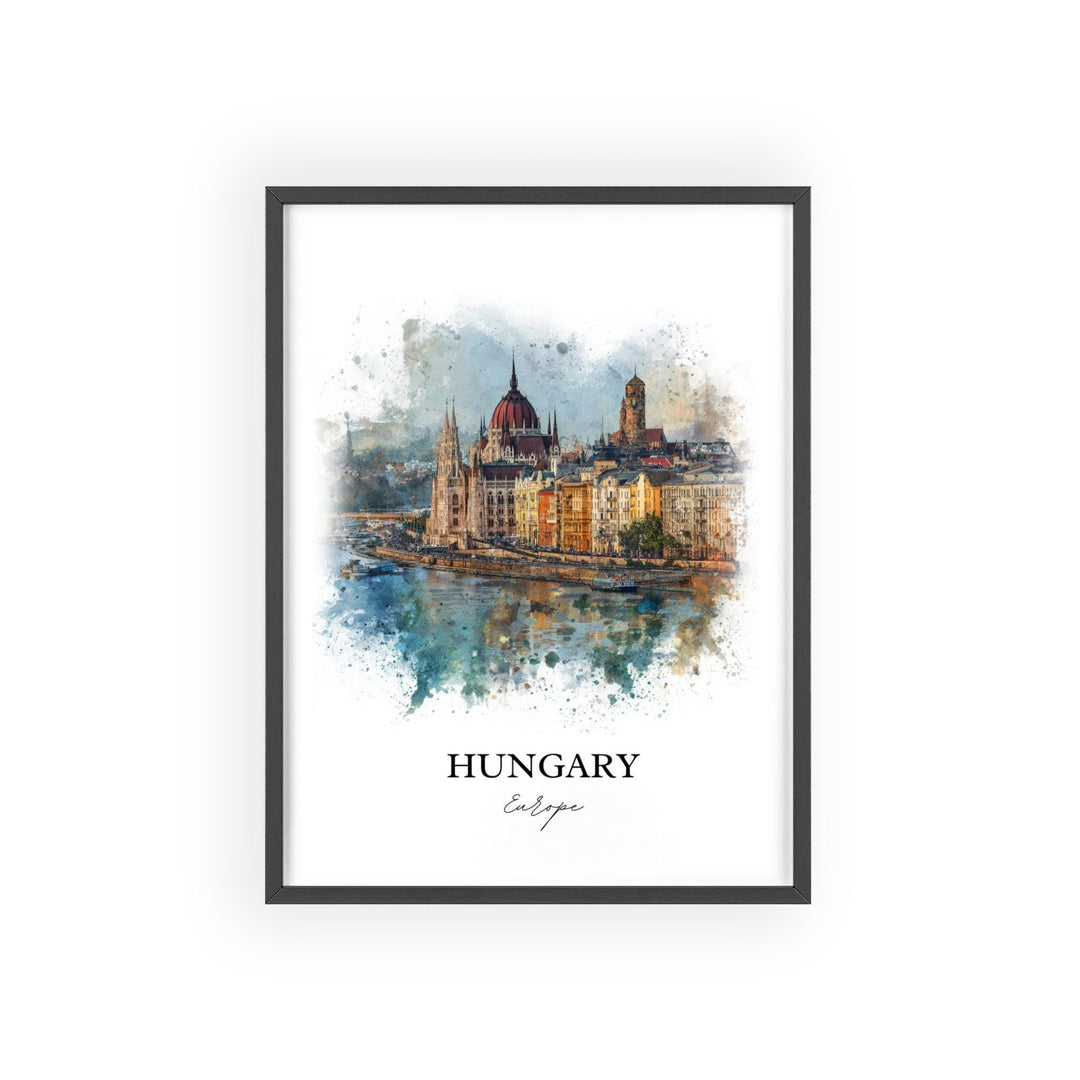 Hungary Wall Art, Hungary Print, Hungary Watercolor Art, Hungary Gift, Travel Print, Travel Poster, Housewarming Gift