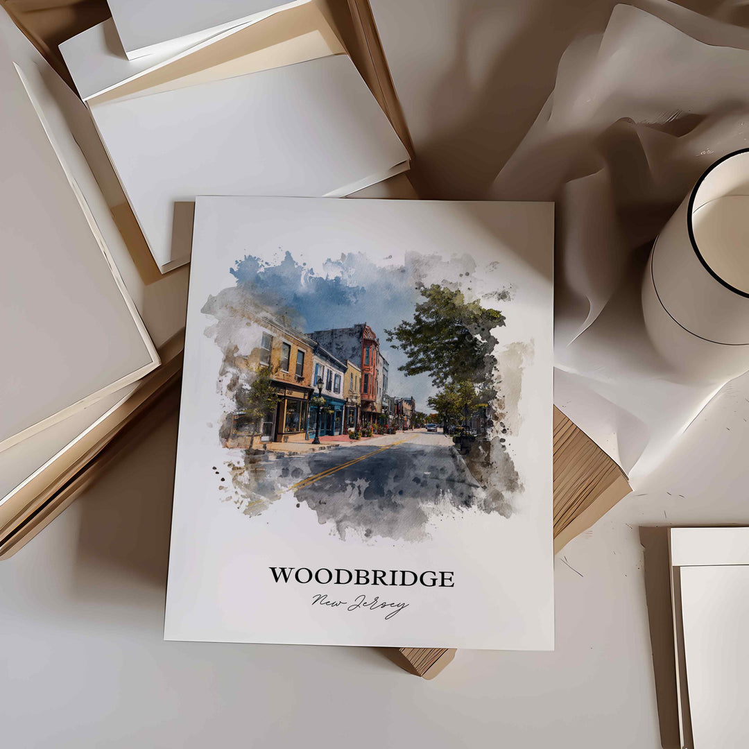 Woodbridge, New Jersey, USA – Watercolor Art Print