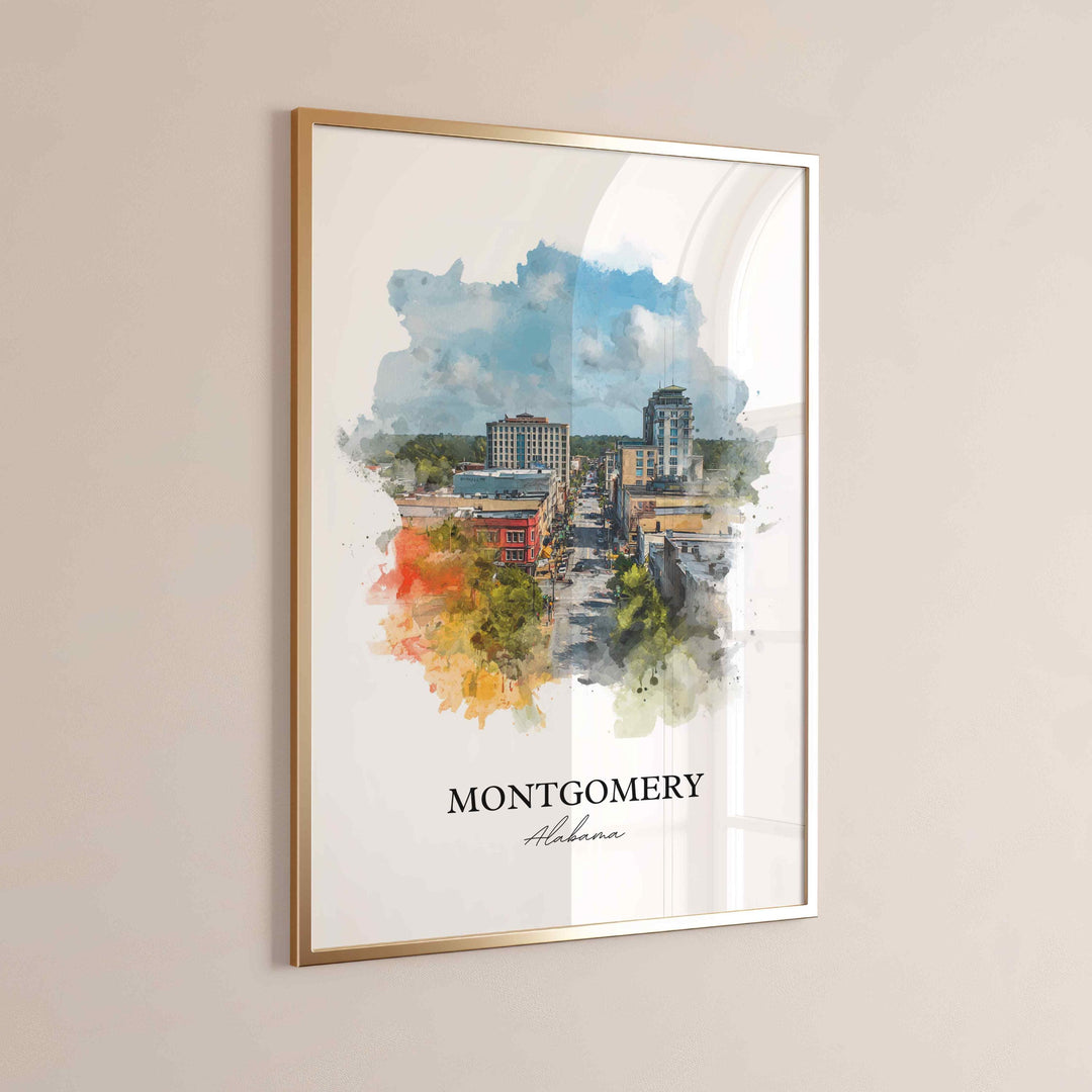 Montgomery, Alabama – Watercolor Art Print