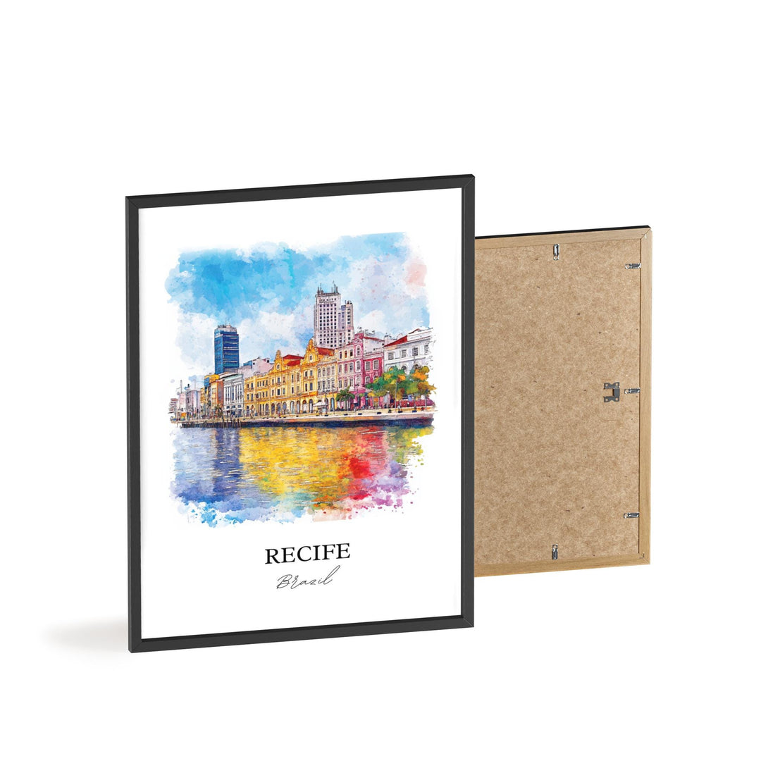 Recife Brazil Wall Art, Pernambuco Print, Brazil Watercolor Art, Recife Brazil Gift, Travel Print, Travel Poster, Housewarming Gift