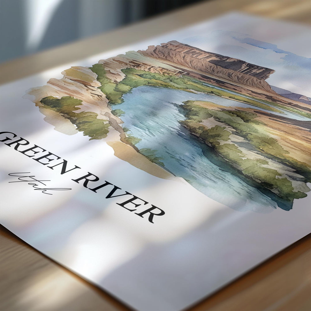 Green River Wall Art, Emery County Print, Utah Watercolor Art, Green River Gift, Travel Print, Travel Poster, Housewarming Gift