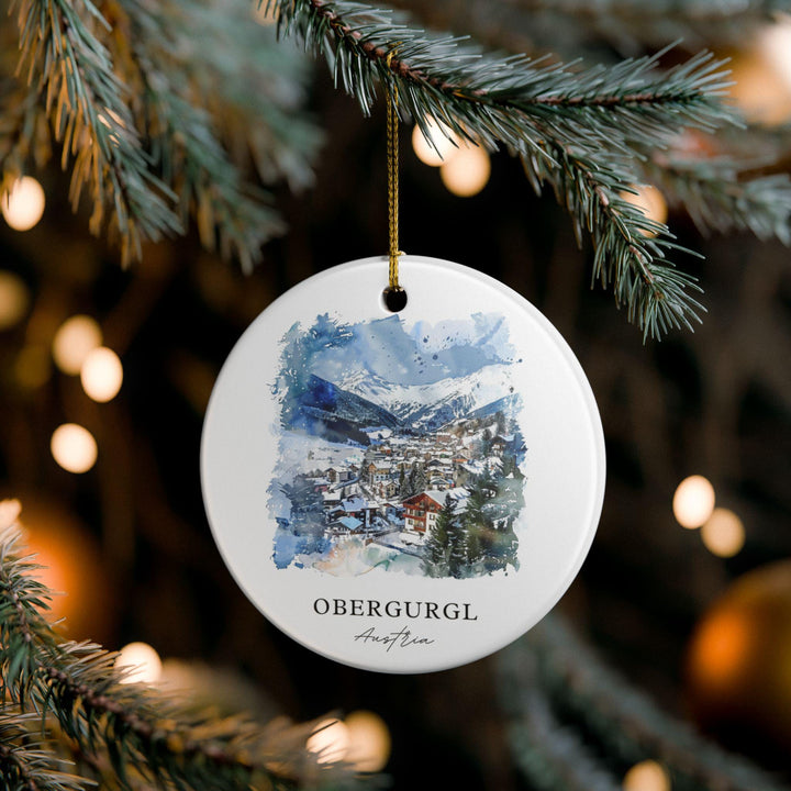 Obergurgl Ornament: Unique Obergurgl Austria Souvenir, Austria Xmas Decor, and Authentic Austrian Gift