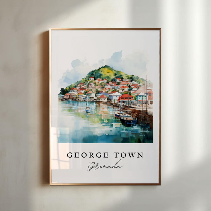 George Town Grenada wall art - Grenada, George Town poster, Grenada Caribbean Wedding gift, Birthday present, Custom Text, Personalized Gift