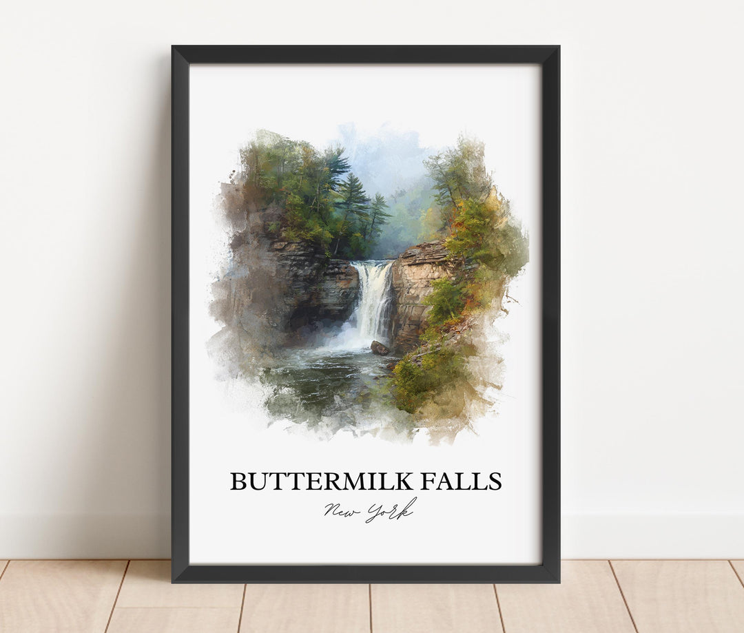 Buttermilk Falls Wall Art, Ithaca NY Print, Tompkins County Artwork, Buttermilk Falls Gift, Travel Print, Travel Poster, Housewarming Gift