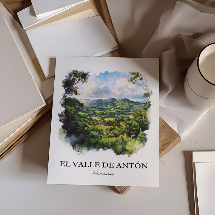 El Valle de Antón Wall Art, Panama Print, Panama Watercolor Art, El Valle de Antón Gift, Travel Print, Travel Poster, Housewarming Gift