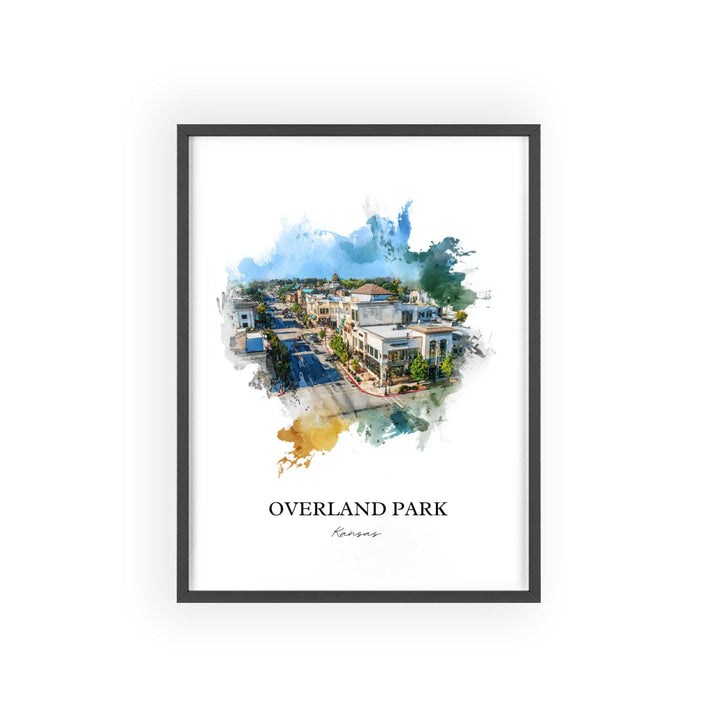 Overland Park, Kansas Wall Art, Kansas Print, Overland Park Watercolor Art, Johnson County Gift, Travel Print, Travel Poster, Housewarming Gift