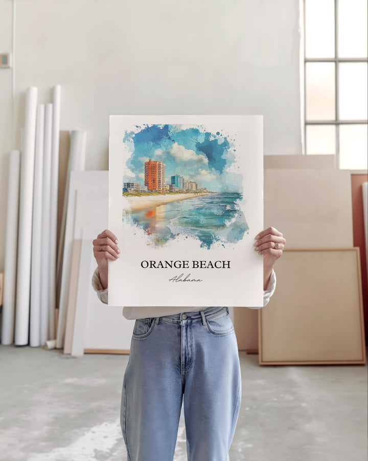 Orange Beach, Alabama – Watercolor Art Print