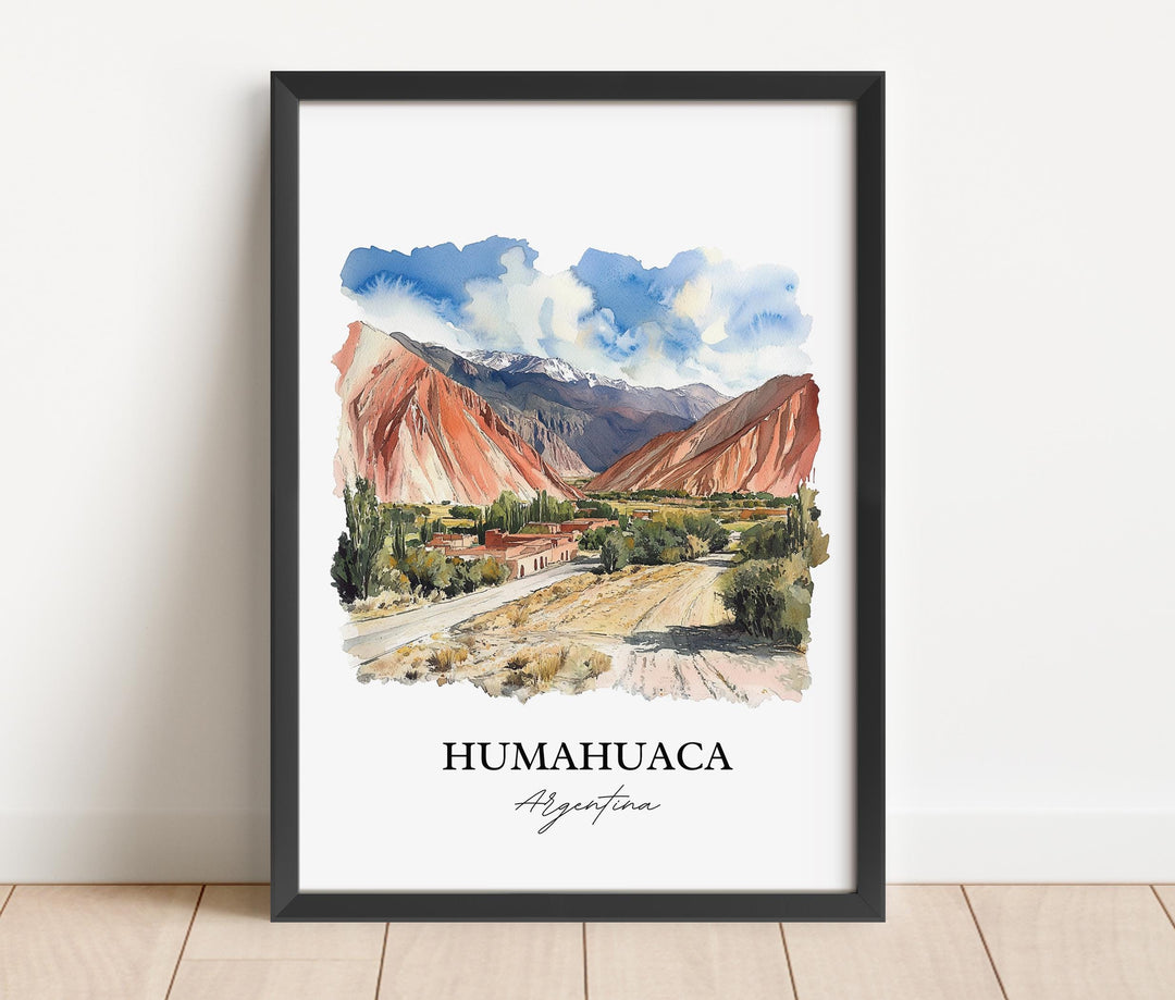 Humahuaca Wall Art, Jujuy Province Print, Argentina Watercolor Art, Humahuaca Gift, Travel Print, Travel Poster, Housewarming Gift