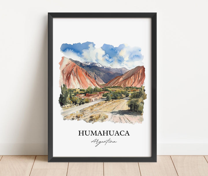 Humahuaca Wall Art, Jujuy Province Print, Argentina Watercolor Art, Humahuaca Gift, Travel Print, Travel Poster, Housewarming Gift
