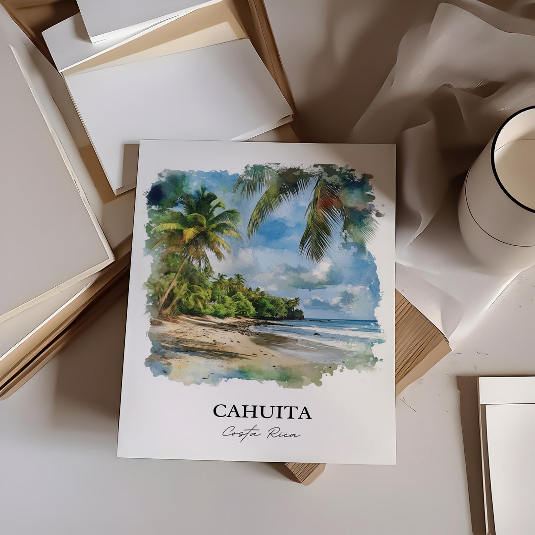 Cahuita Wall Art, Playa Blanca Print, Costa Rica Watercolor Art, Cahuita Costa Rica Gift, Travel Print, Travel Poster, Housewarming Gift