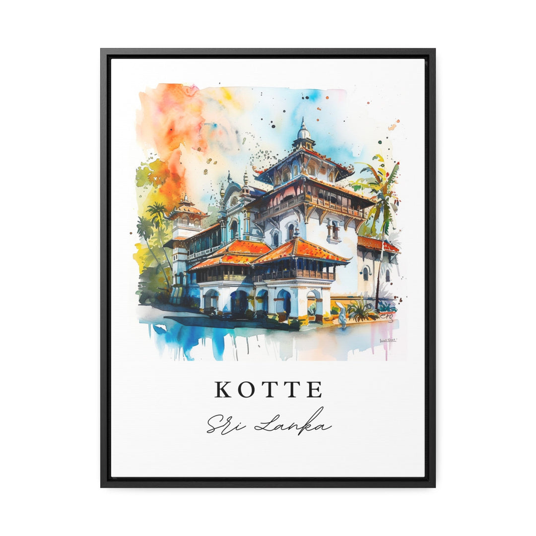 Kotte watercolor travel art - Sri Lanka, Kotte print, Wedding gift, Birthday present, Custom Text, Perfect Gift