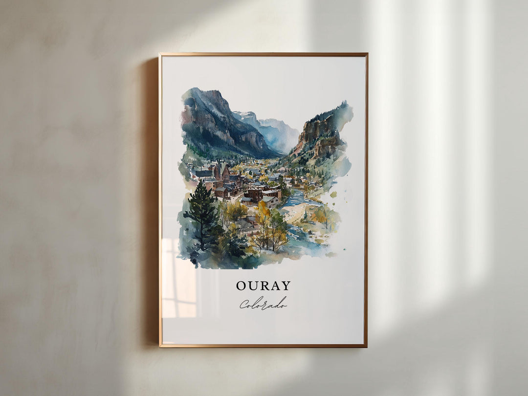 Ouray CO Wall Art, Ouray Print, Ouray Watercolor Art, Ouray County Colorado Gift,