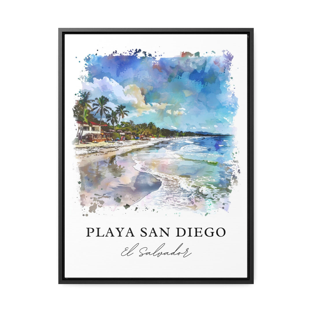 Playa San Diego, El Salvador – Watercolor Art Print