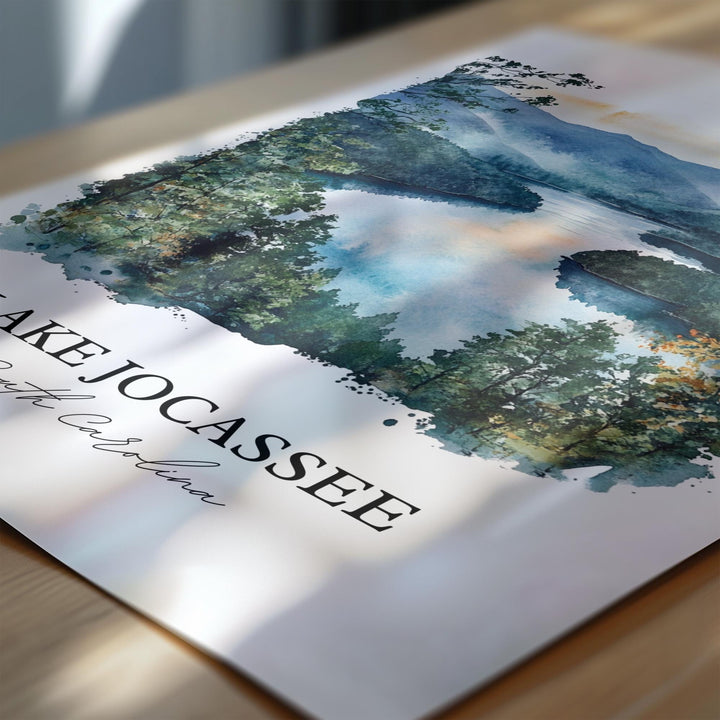 Lake Jocassee Wall Art, Pickens SC Print, South Carolina Watercolor, Lake Jocassee SC Gift, Travel Print, Travel Poster, Housewarming Gift