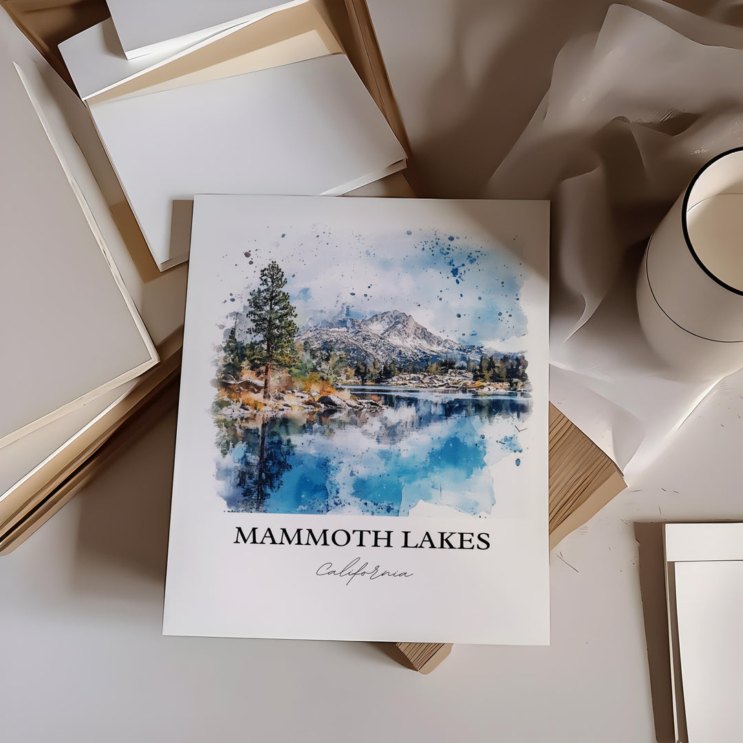 Mammoth Lakes Art, June Mountain Print, Sierra Nevada Watercolor Art, Mammoth Lakes Gift, Travel Print, Travel Poster, Housewarming Gift