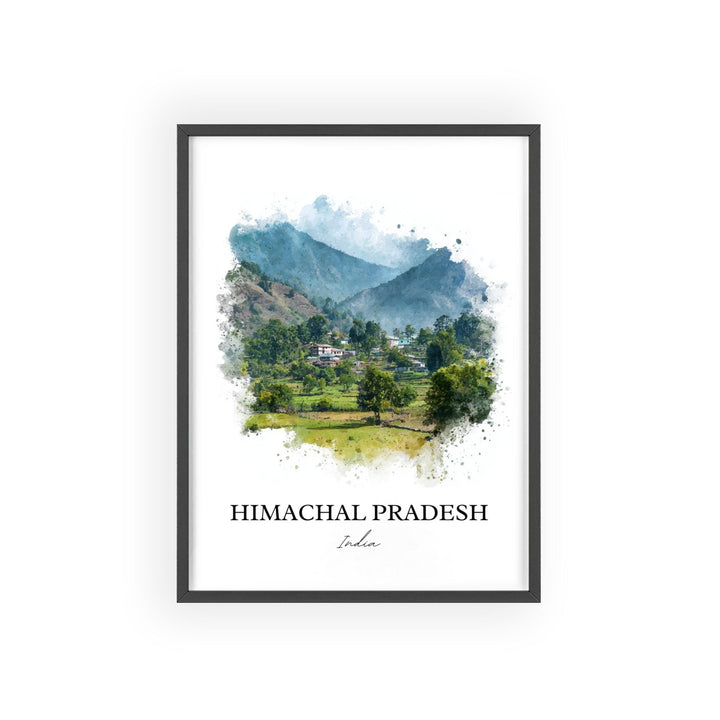 Himachal Pradesh Wall Art, India Print, India Watercolor Art, Himachal Pradesh Gift, India Travel Print, Travel Poster, Housewarming Gift