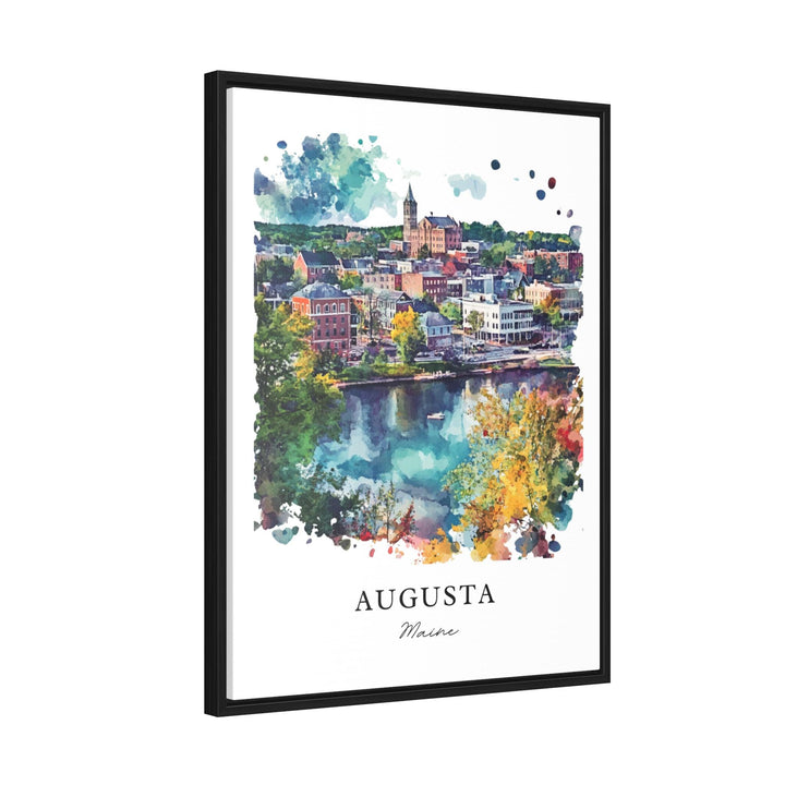 Augusta Maine Wall Art, Augusta ME Print, Augusta ME Watercolor Art, Augusta Maine Gift,
