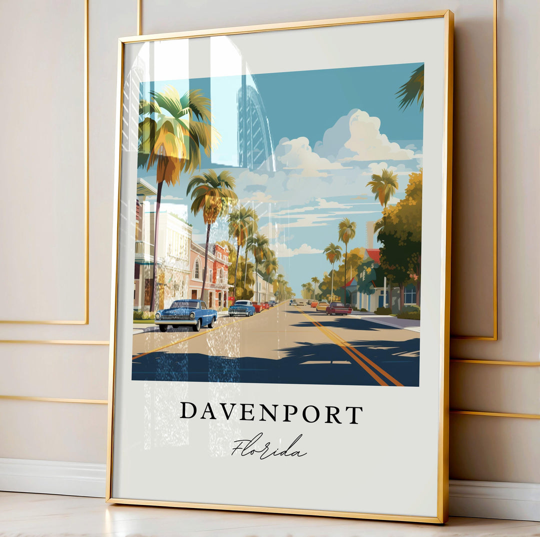Davenport FL wall art - Florida, Davenport poster, Davenport Florida Wedding gift, Birthday present, Custom Text, Personalised Gift