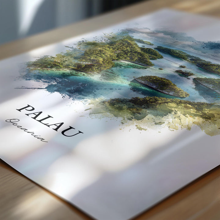 Palau Wall Art, Palau Print, Palau Watercolor Art, Palau Islands Gift, Travel Print, Travel Poster, Housewarming Gift