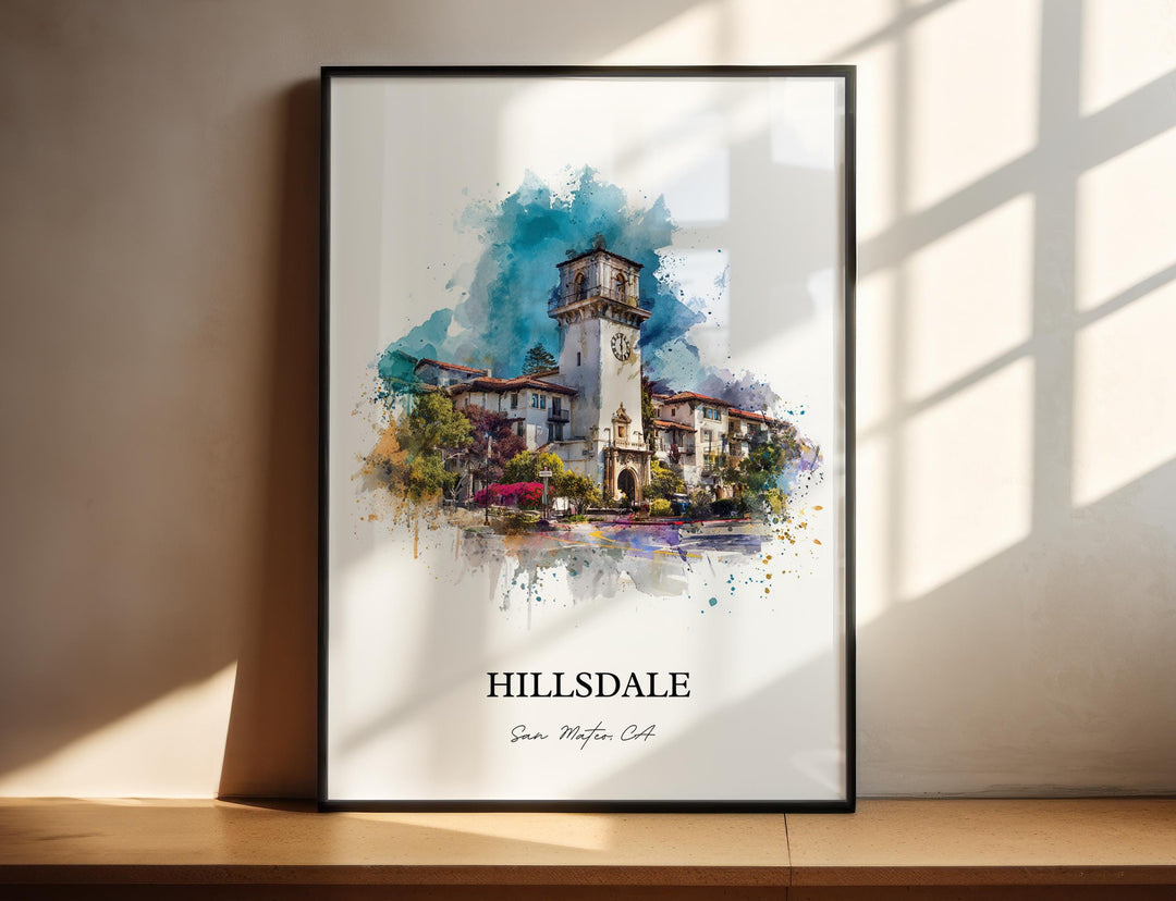 San Mateo, California – Watercolor Art Print