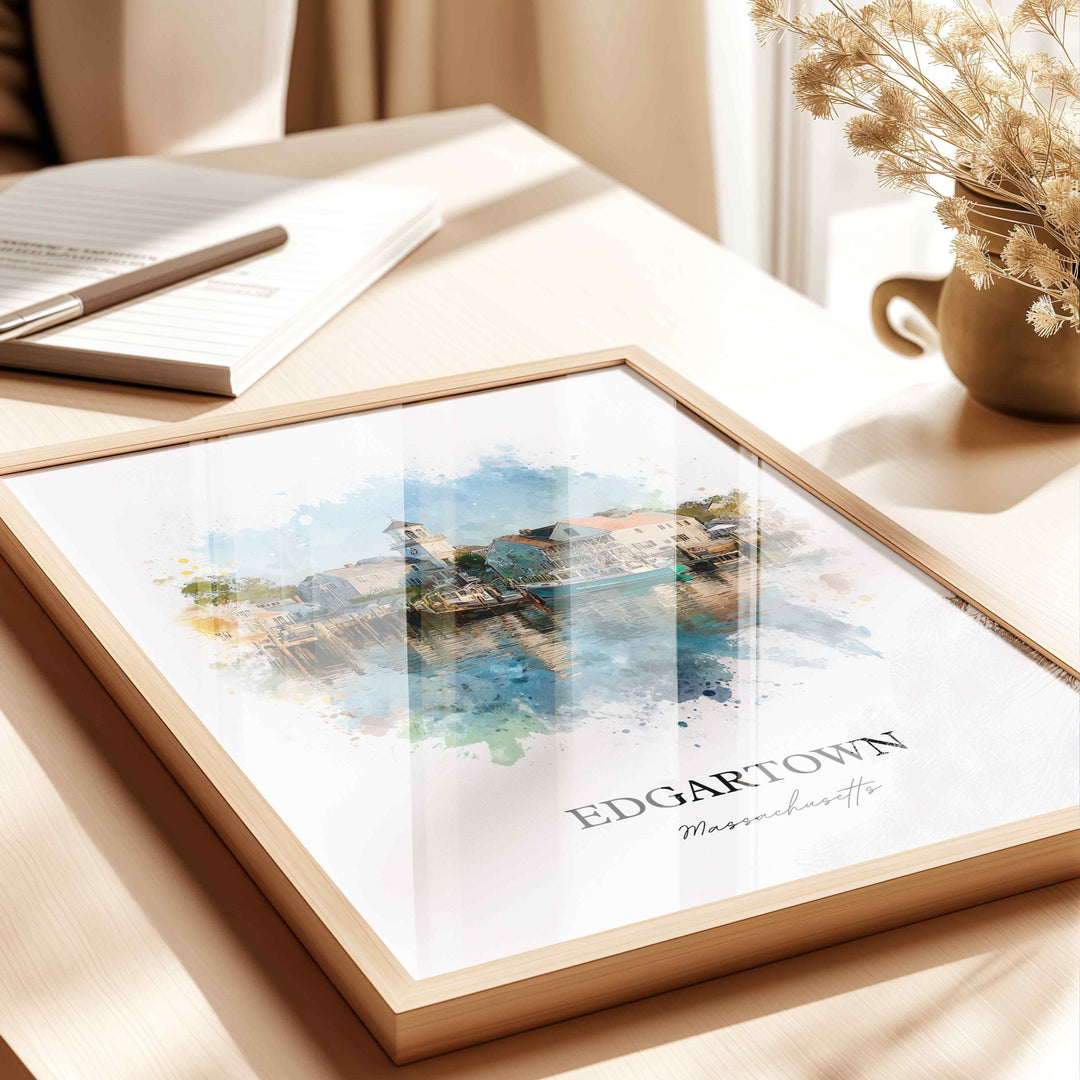 Edgartown, MA – Watercolor Art Print