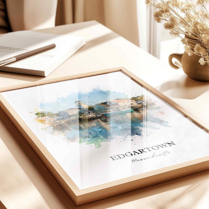 Edgartown, MA – Watercolor Art Print