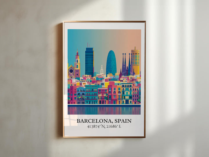 Barcelona Art, Barcelona Retro Travel Art, Barcelona Home Decor, Barcelona Gift, Spain Travel Art, Travel Prints, Housewarming Gift