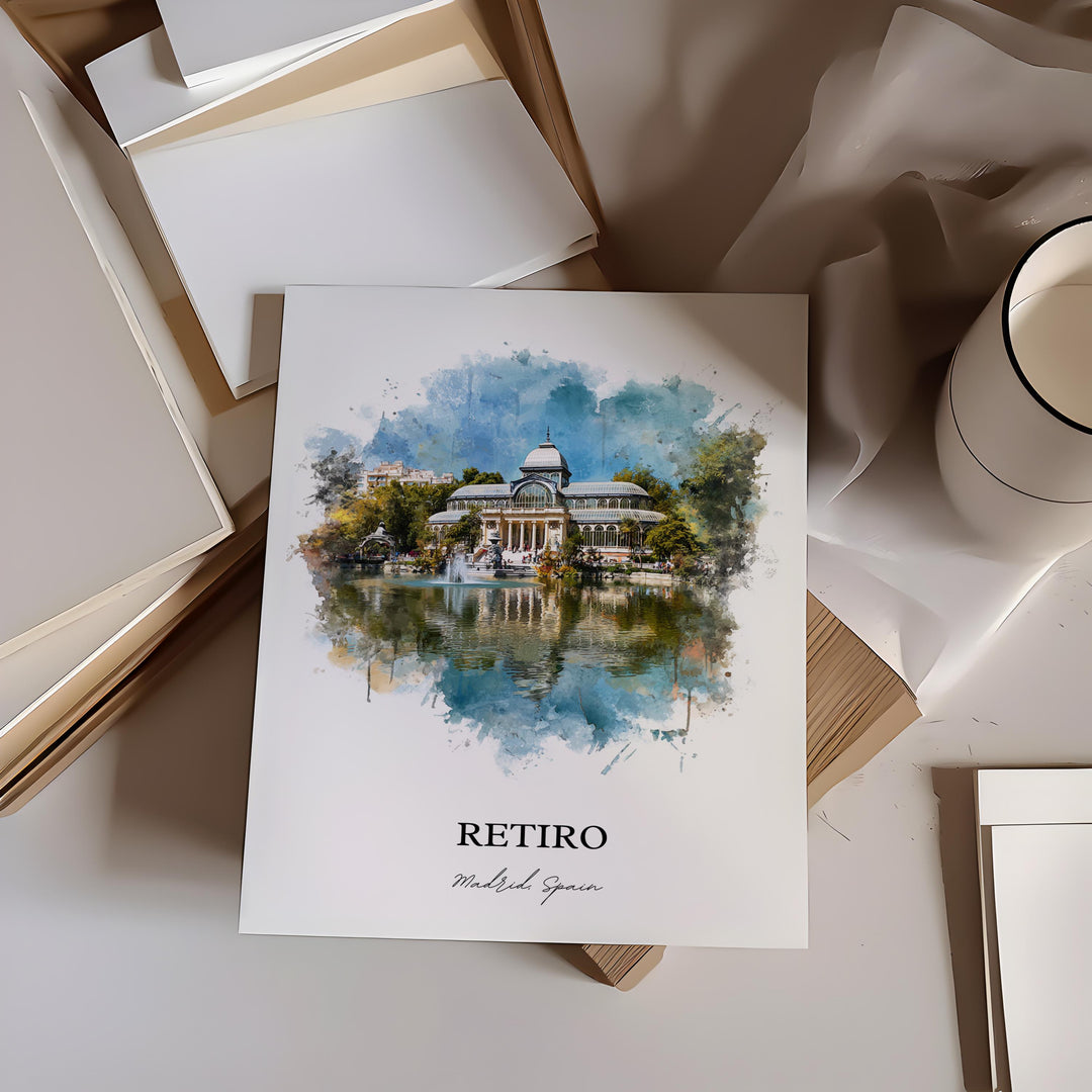Retiro, Spain – Watercolor Art Print