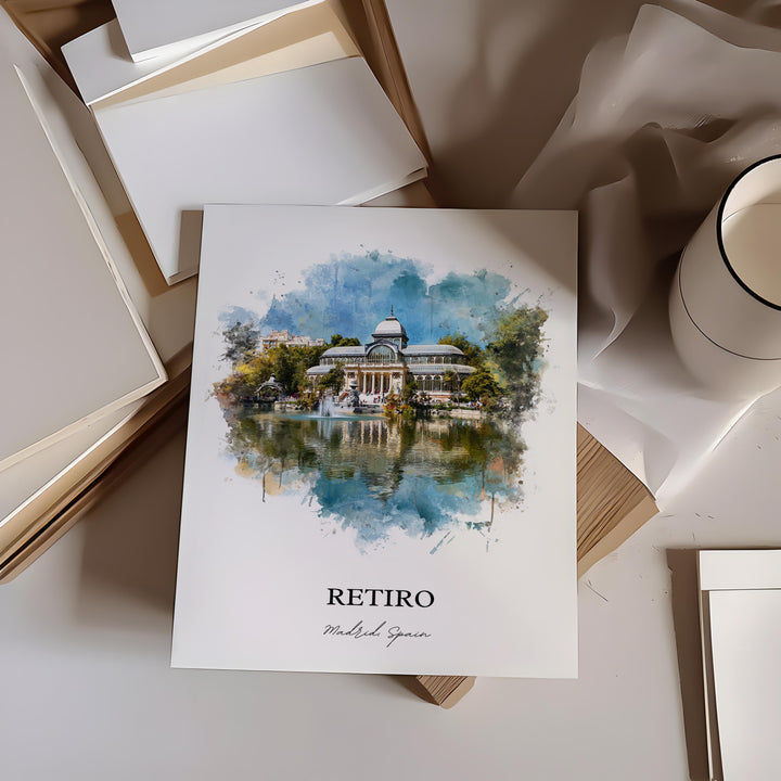 Retiro, Spain – Watercolor Art Print