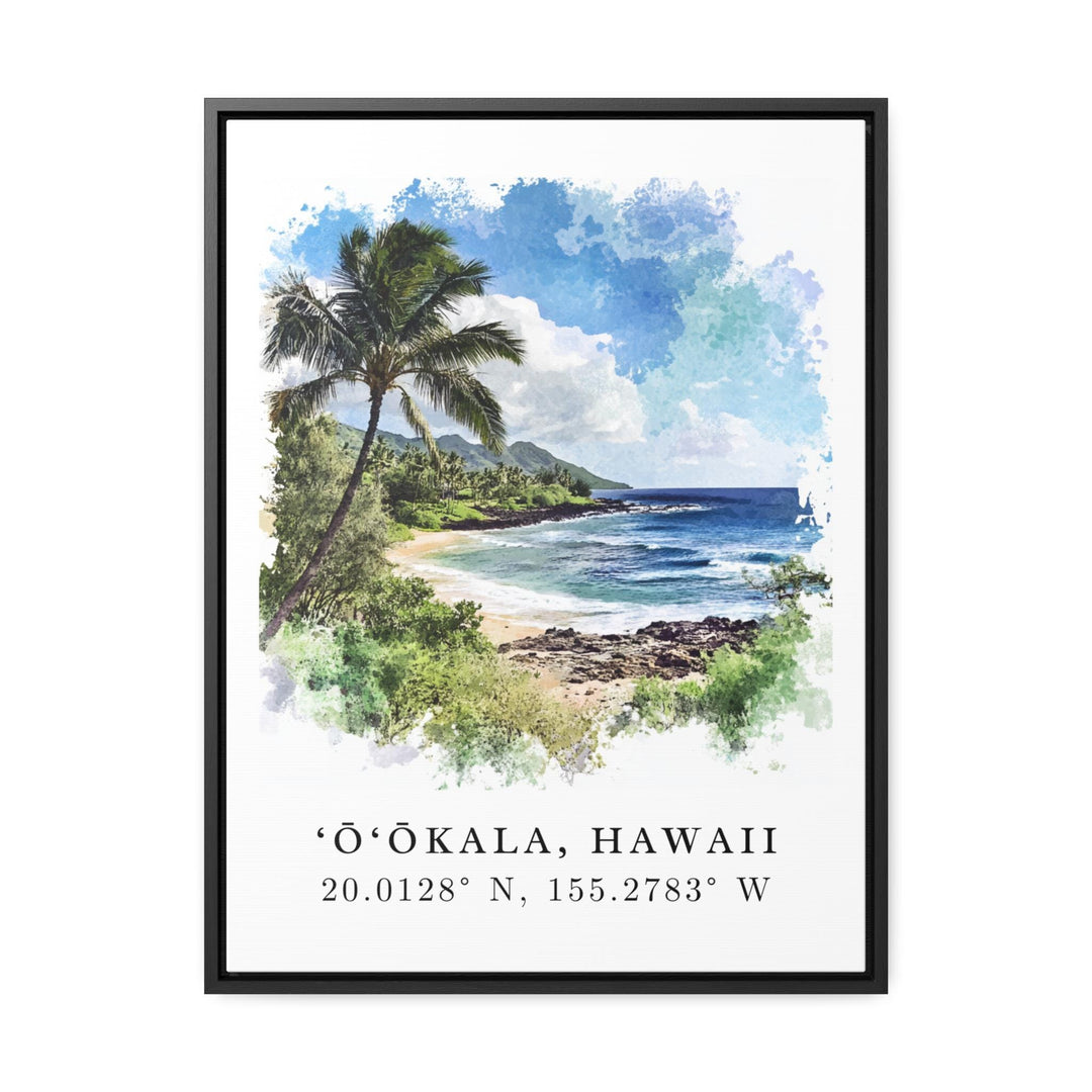 Ookala HI Wall Art, Ookala Hawaii Print, Hawaii Watercolor Art, Hilo Hawaii Gift,