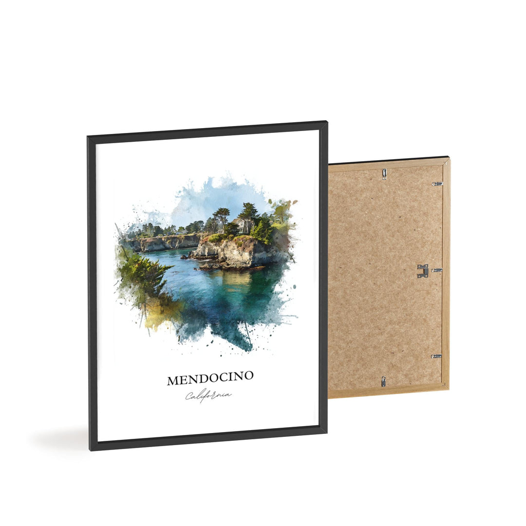 Mendocino, California – Watercolor Art Print