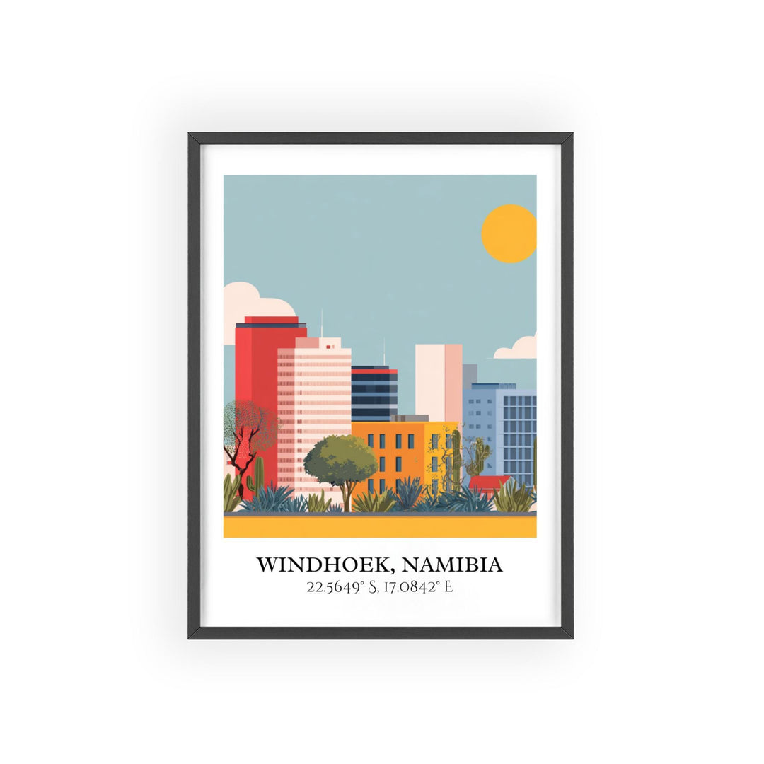 Windhoek Namibia Art, Namibia Retro Travel Art, Namibia Home Decor, Namibia Gift, Namibia Travel Art, Travel Prints, Housewarming Gift