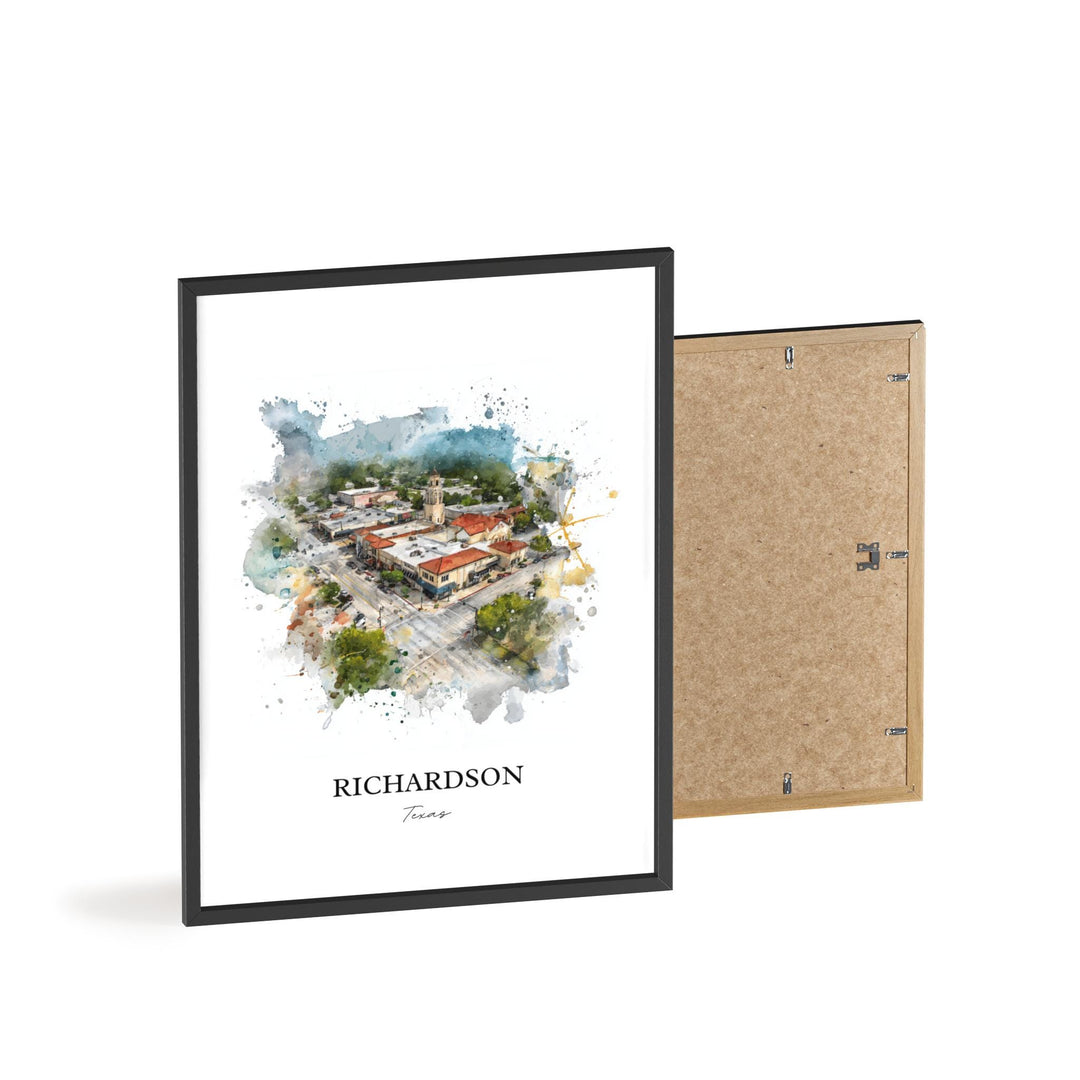 Richardson, Texas – Watercolor Art Print