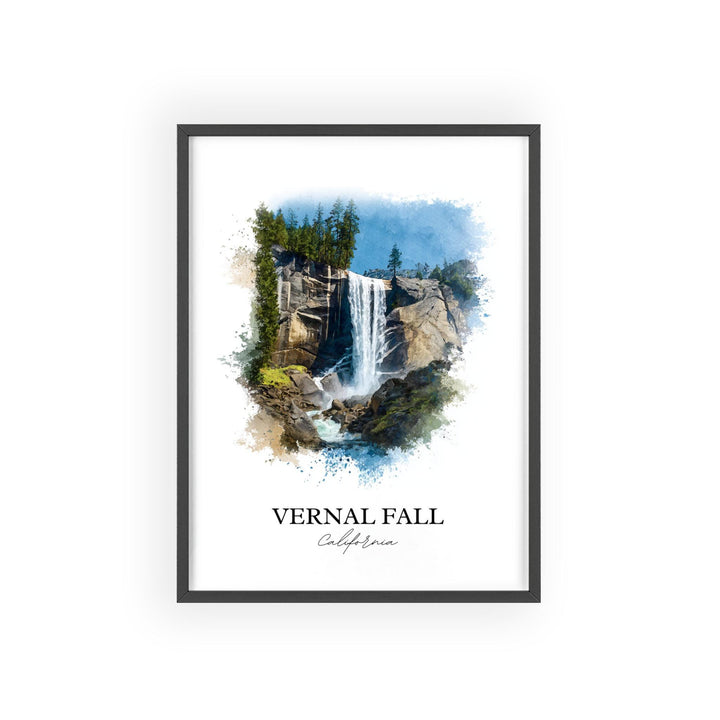 Vernal Falls Wall Art, Yosemite Print, Yosemite Watercolor Art, Vernal Falls Gift, Travel Print, Travel Poster, Housewarming Gift