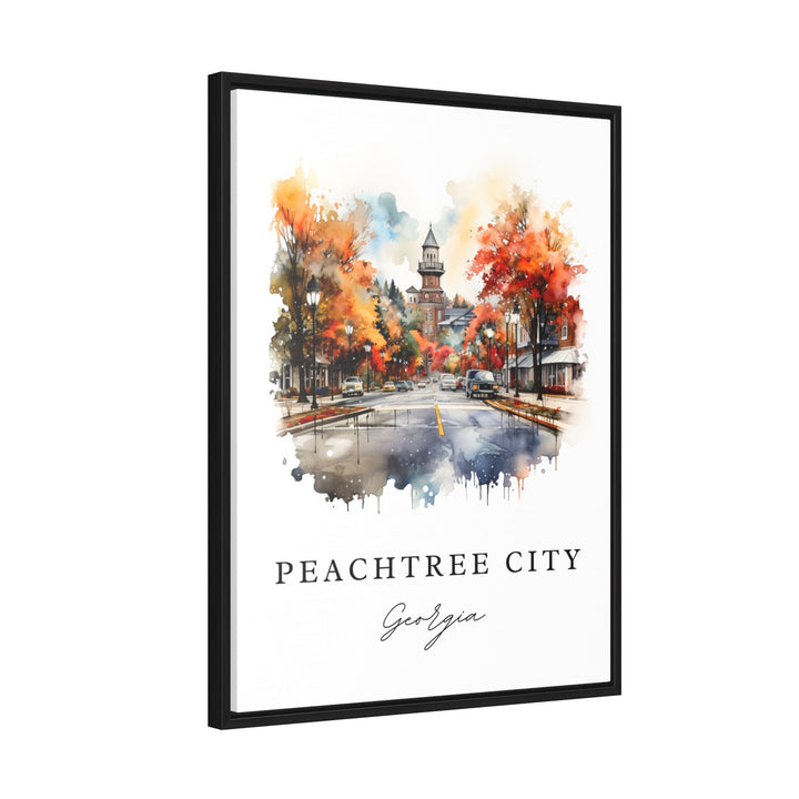 PeachTree City GA wall art - Georgia, Peachtree City poster print, PeachTree GA Wedding gift, Birthday present, Custom Text, Perfect Gift