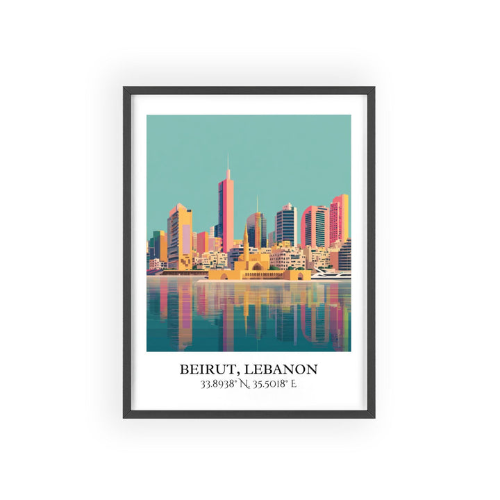 Beirut Lebanon Art, Beirut Retro Travel Art, Beirut Home Decor, Beirut Gift, Lebanon Travel Art, Travel Prints, Housewarming Gift