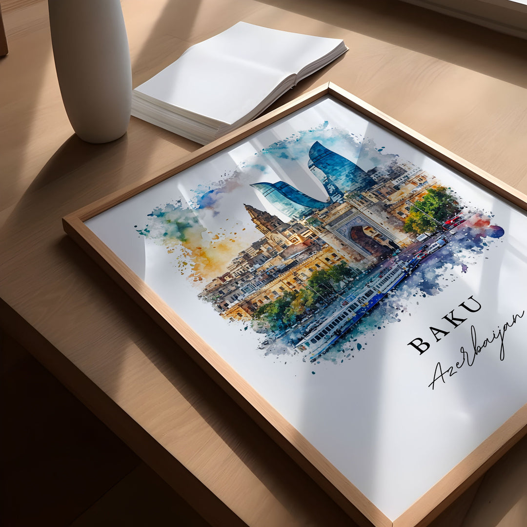 Baku Wall Art - Azerbaijan Print