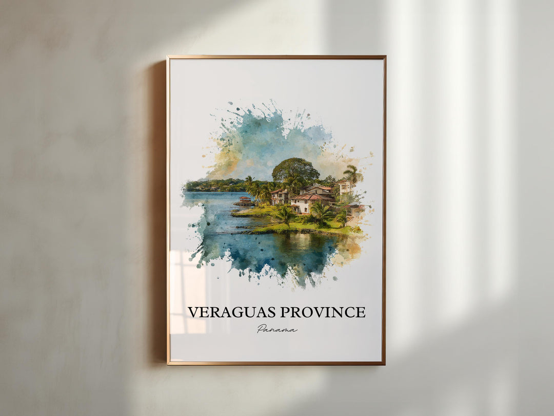 Veraguas Province Wall Art, Panama Print, Panama Watercolor Art, Panama Gift, Veraguas Panama Travel Print, Travel Poster, Housewarming Gift