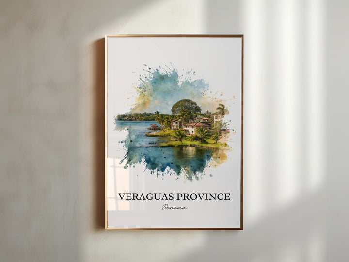 Veraguas Province Wall Art, Panama Print, Panama Watercolor Art, Panama Gift, Veraguas Panama Travel Print, Travel Poster, Housewarming Gift
