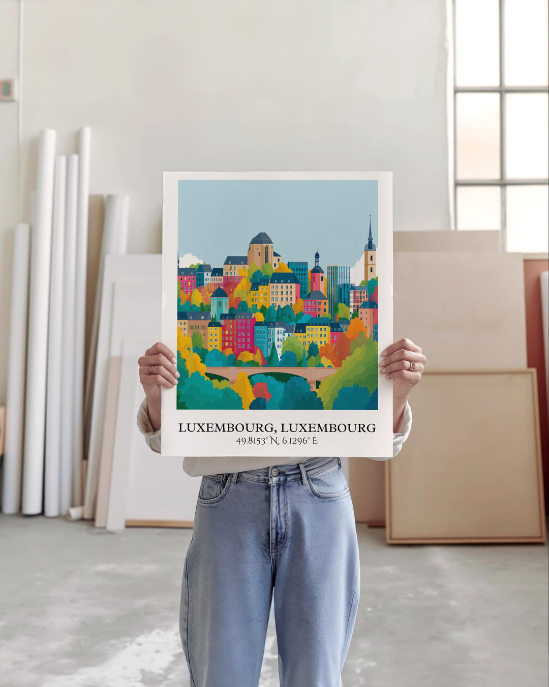 Luxembourg Art, Luxembourg Retro Travel Art, Luxembourg Decor, Luxembourg Gift, Luxembourg Travel Art, Travel Prints, Housewarming Gift