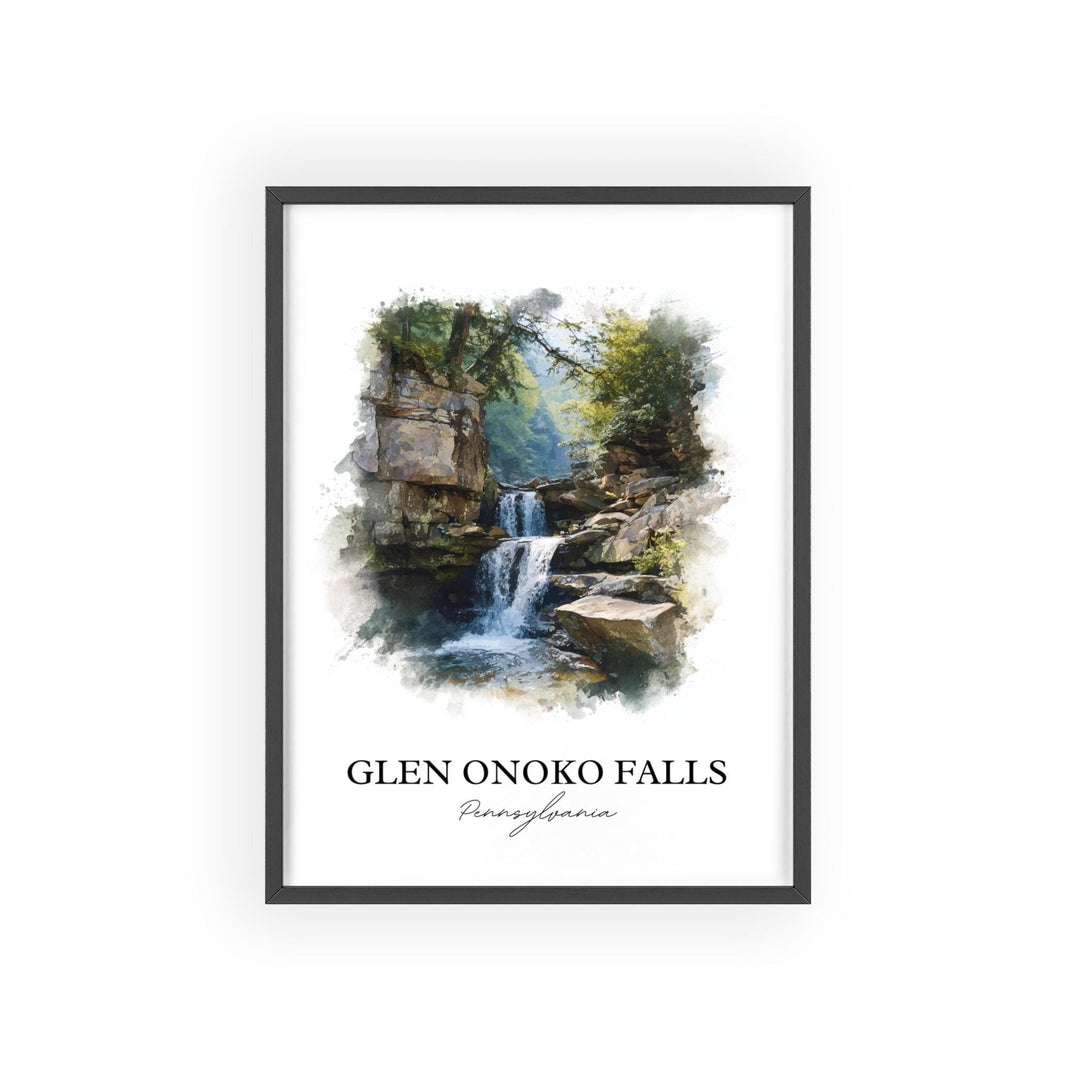 Glen Onoko Falls Wall Art, Carbon County Print, Pennsylvania Artwork, Glen Onoko Falls Gift, Travel Print, Travel Poster, Housewarming Gift